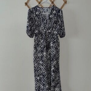 Blue and White Sophia Vegara cut out dress